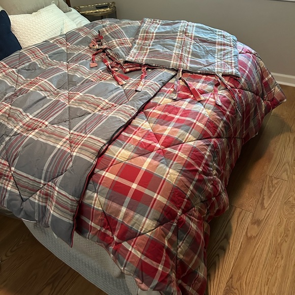 Pottery Barn Bedding Pottery Barn Reversible Plaid Comforter 2 Euro Shams Queen Size Like